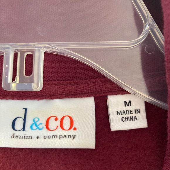 Cotton Blazer from D & Co. Size M, Burgundy - Picture 3 of 6